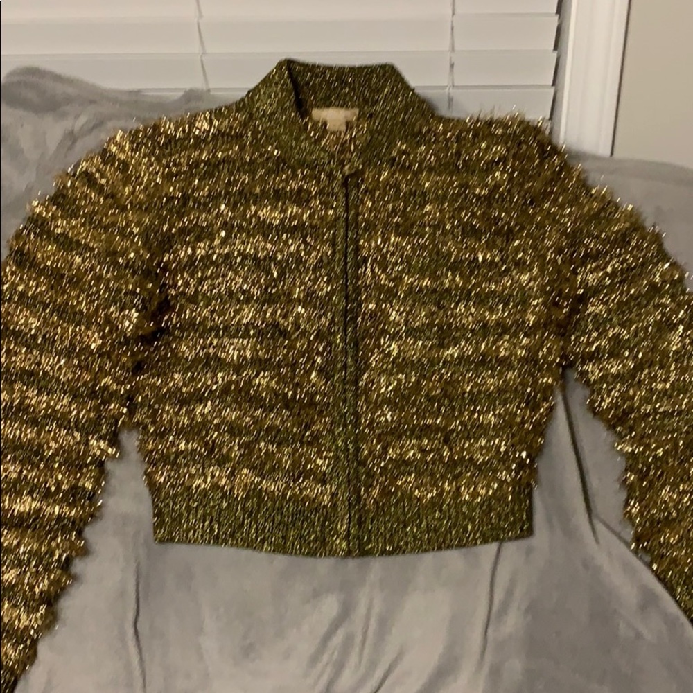 Michael Kors Collection Gold Bomber Jacket